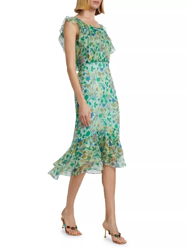 Women's V-Shaped Collar DressesAisha Dress In Taman Mint