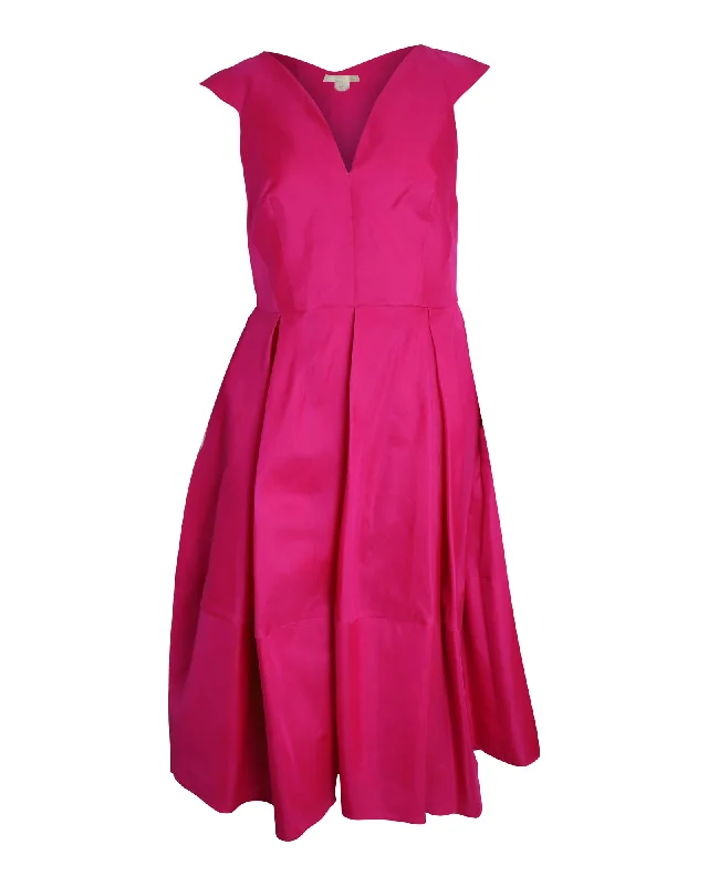 Women's Maxi DressesAntonio Berardi Cap Sleeve Pleated Dress in Pink Silk