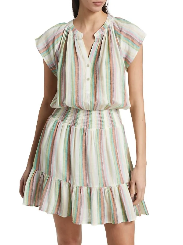 Women's Keyhole-Neck DressesAugustine Dress In Palais Stripe