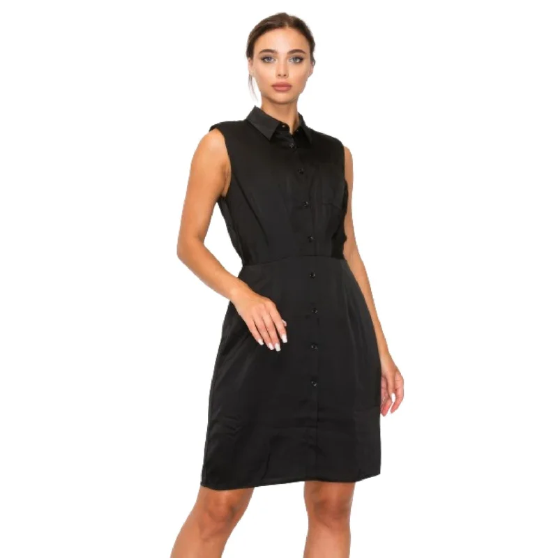 Women's Peter Pan Collar DressesButton-down Pleated Shirt Dress