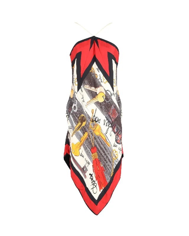  Women's A-Line DressesDiane Von Furstenberg Printed Halter Dress in Multicolor Silk