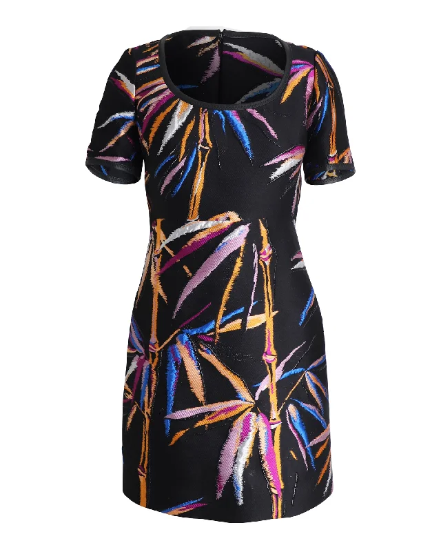 Women's Peter Pan Collar DressesEmilio Pucci Bamboo Print Dress in Black Polyester