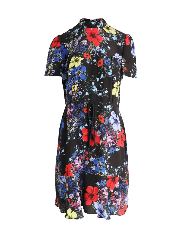  Women's A-Line DressesErdem Anna Floral Print Dress in Black Silk