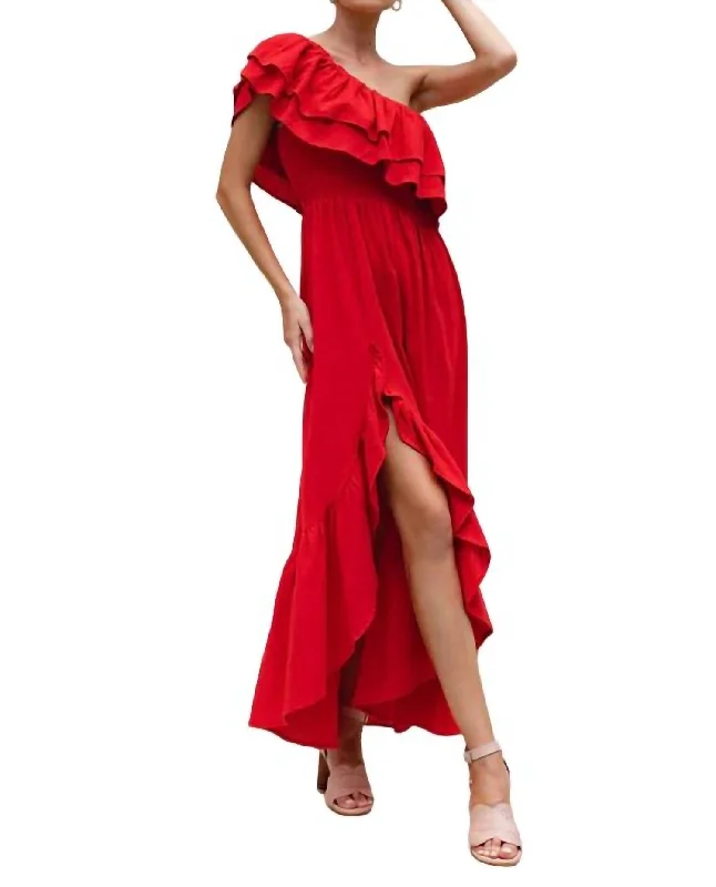 Women's Narrow Collar DressesGuadalupe Dress In Red