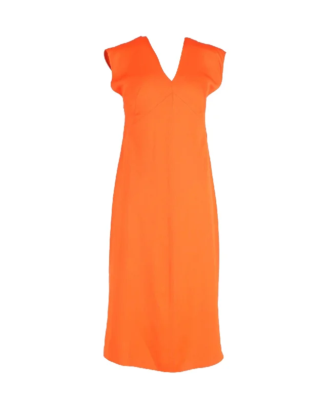 Women's Asymmetrical DressesJoseph V-Neck Dress in Orange Viscose