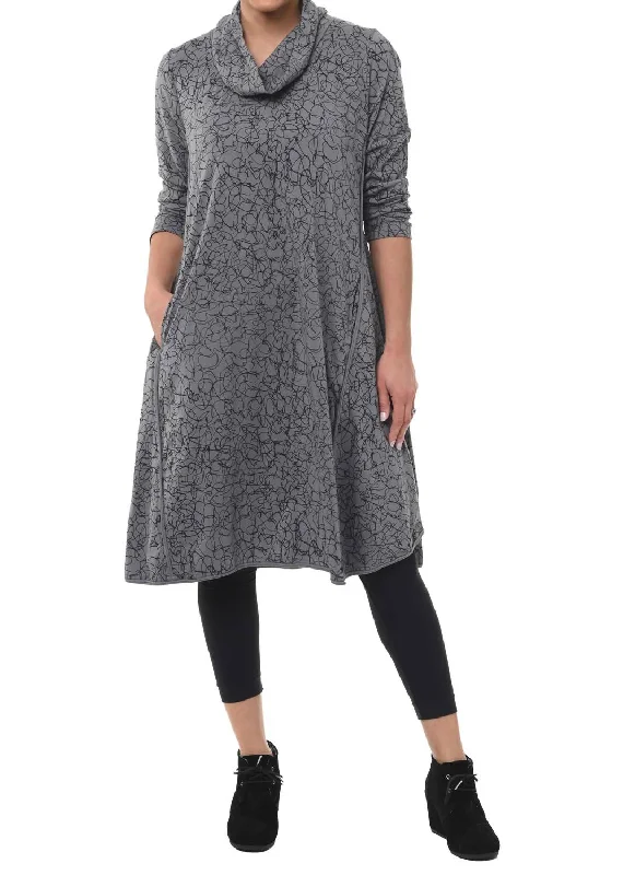 Women's Shift DressesLong Sleeve Long Dress In Canyon Squiggle