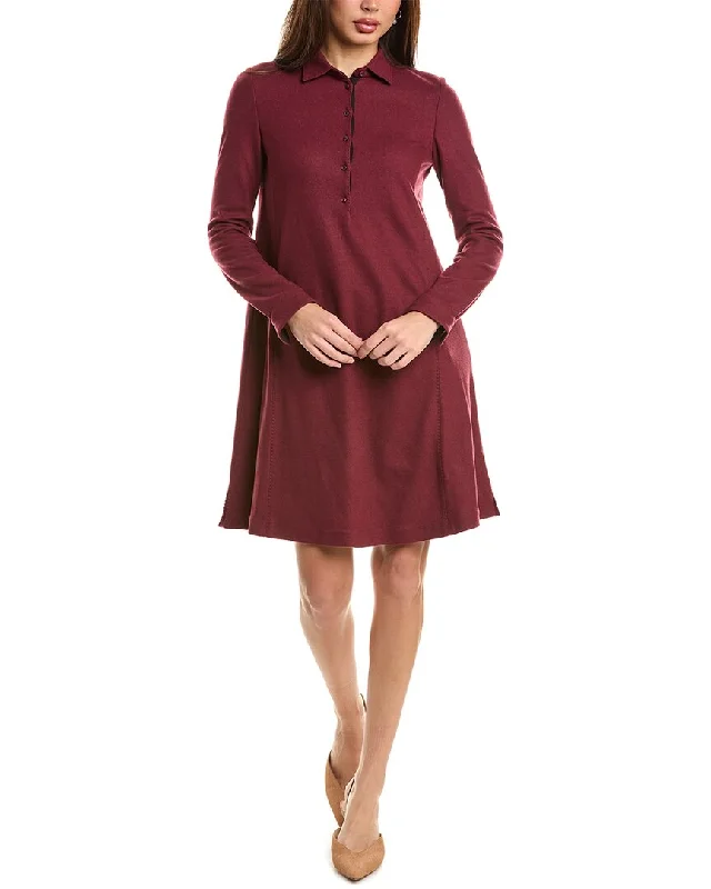 Women's Square-Back DressesLoro Piana Silk-Trim Cashmere Shirtdress