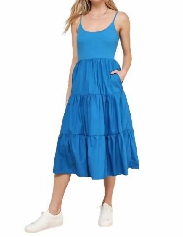 Women's Strapless DressesLovable Cutie Sleeveless Dress In Cobalt