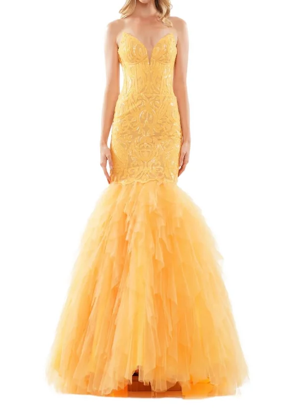 Women's Pencil DressesMermaid-Style Evening Dress In Honey Comb