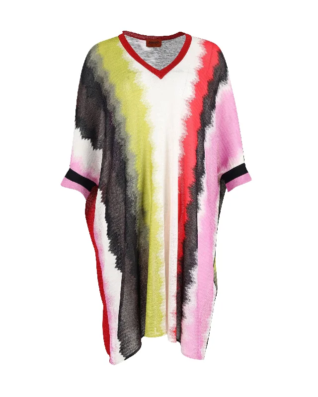 Women's Lapel Collar DressesMissoni V Neck Dress in Multicolor Rayon