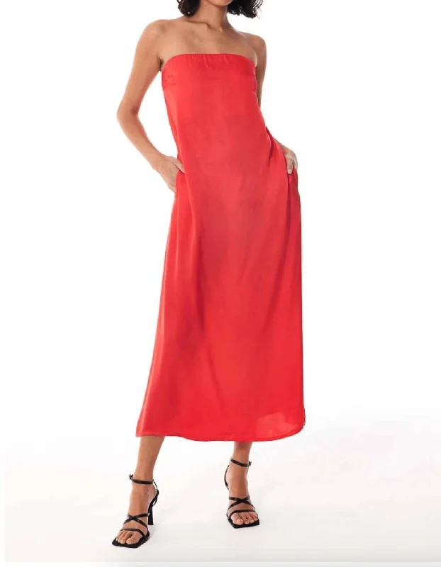 Women's Collarless DressesReign Dress In Strawberry