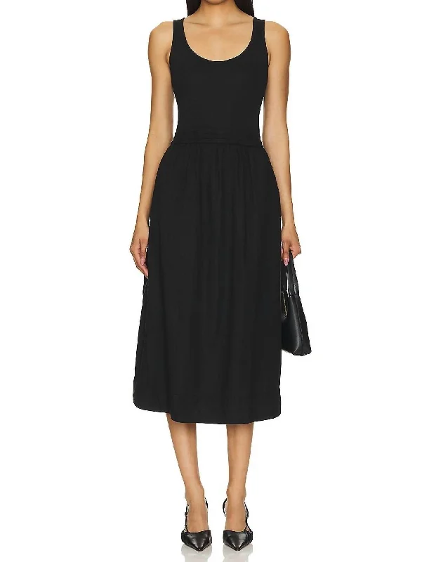 Women's Keyhole-Neck DressesSadelle Dress In Jet Black