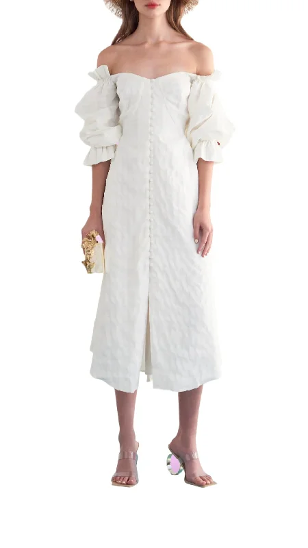 Women's Mandarin Collar DressesSimona Dress In Off White