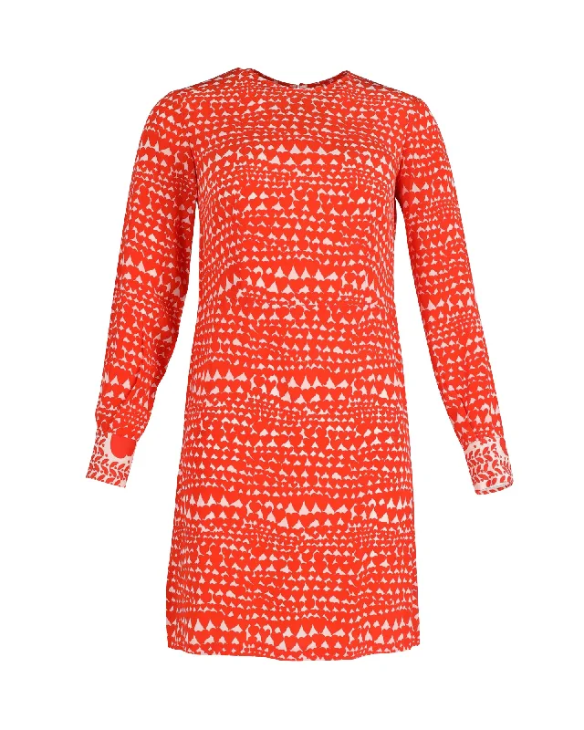 Women's U-Back DressesStella McCartney Gabel Heart Print Dress in Red Silk