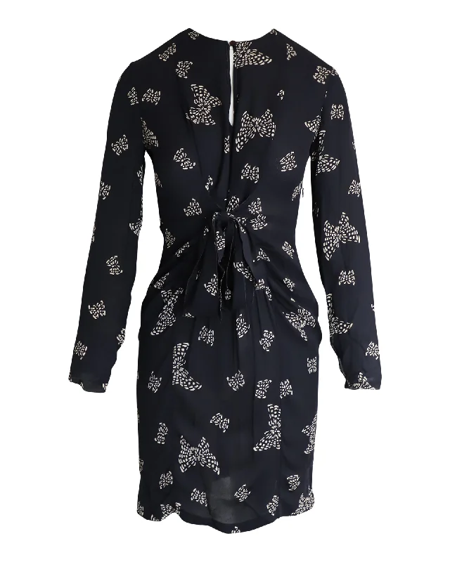 Women's Collarless DressesStella McCartney Printed Dress in Black Silk