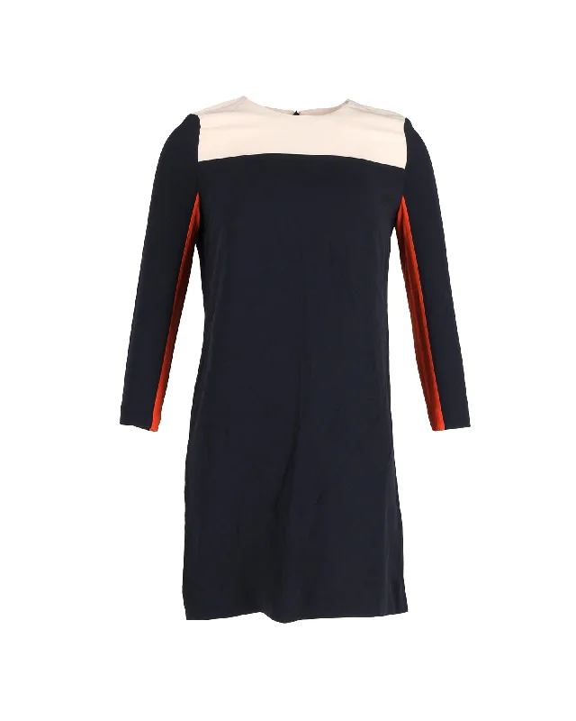 Women's Midi DressesVictoria Beckham Quarter-Sleeve Color Block Dress in Multicolor Acetate