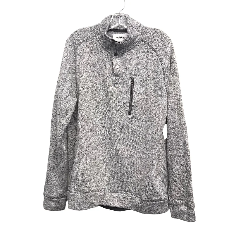 Women's Blouse with Square CollarGREY TOP LS by SONOMA Size:1X