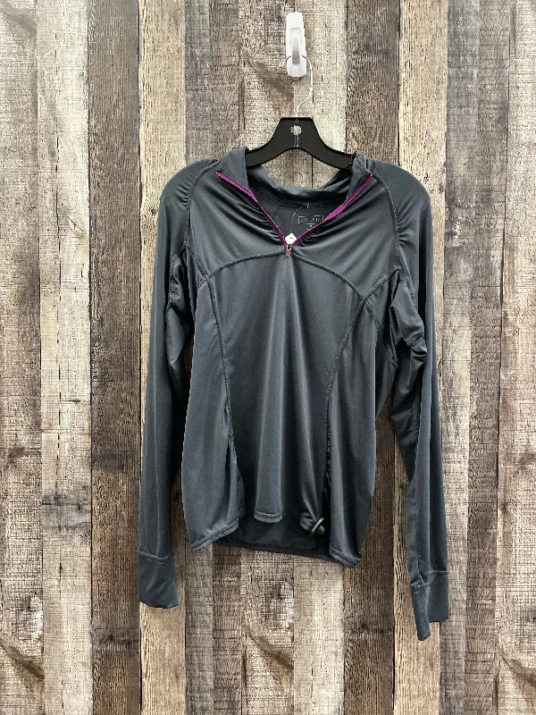 Women's Blouse with Square NeckTop Long Sleeve By Athleta In Grey, Size: M