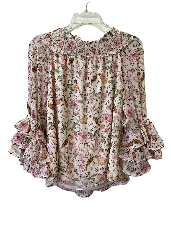 Women's Blouse for HolidayTop Long Sleeve By Cece In Floral Print, Size: M