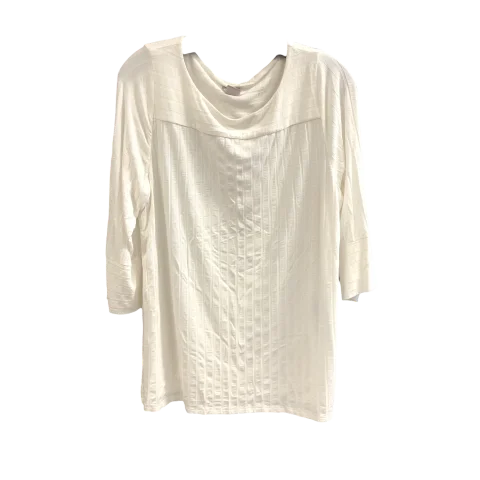 Women's Blouse with Cap SleevesTop Long Sleeve By Chicos In White, Size: L