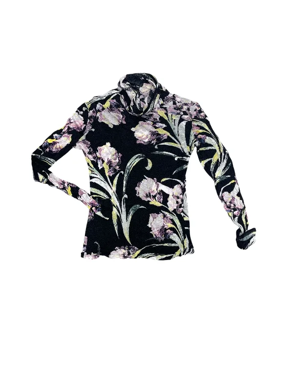 Women's Long-Sleeve BlouseTop Long Sleeve By Club Monaco In Floral Print, Size: L