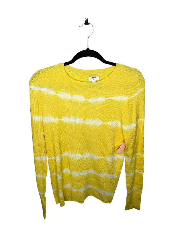 Women's Blouse with Square NeckTop Long Sleeve By Crown And Ivy In Yellow, Size: Xl