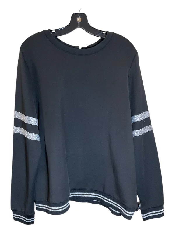 Women's Striped BlouseTop Long Sleeve By Forever 21 In Black, Size: 2x