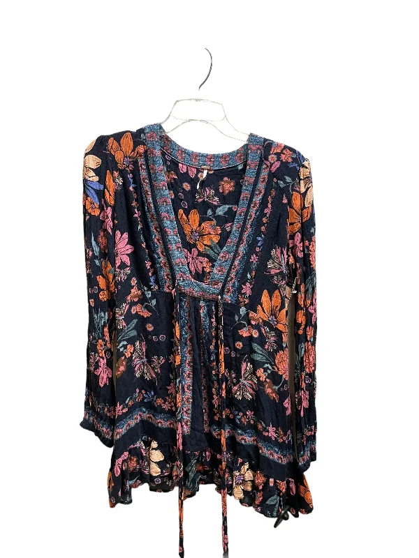 Women's Blouse for OfficeTop Long Sleeve By Free People In Floral Print, Size: S