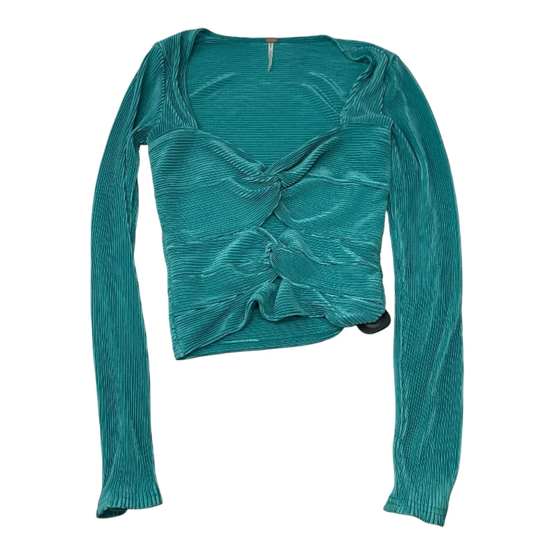 Women's Blouse for ChurchTop Long Sleeve By Free People In Teal, Size: Xs