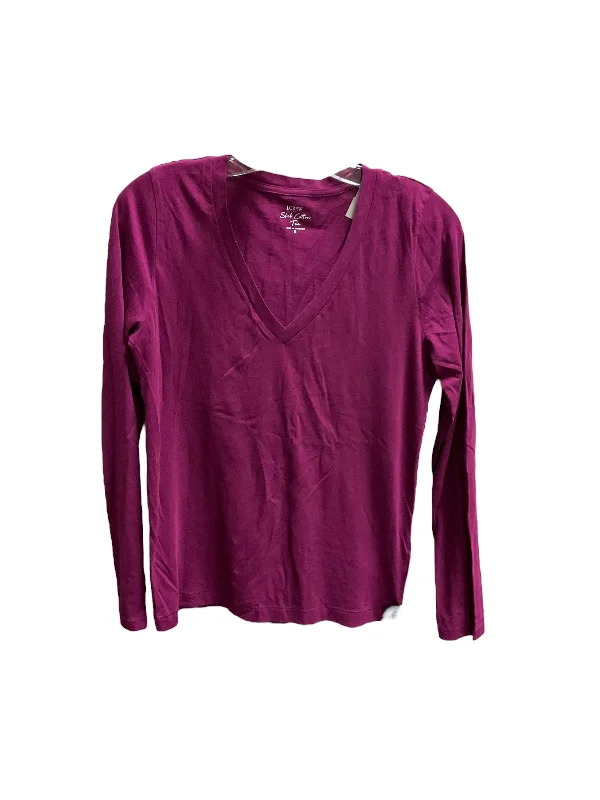 Women's Blouse with Straight HemTop Long Sleeve By J. Crew In Purple, Size: S