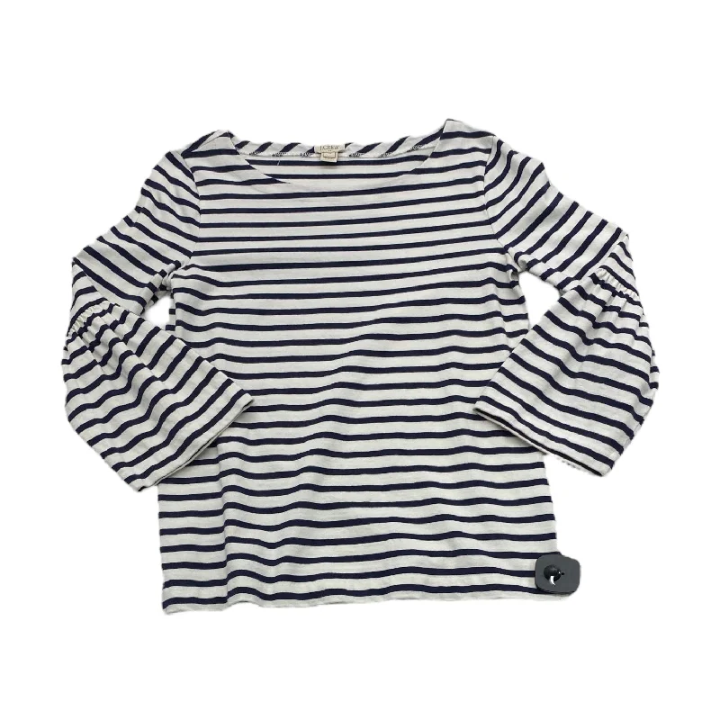 Women's High-Neck BlouseTop Long Sleeve By J Crew In Striped, Size: Xs