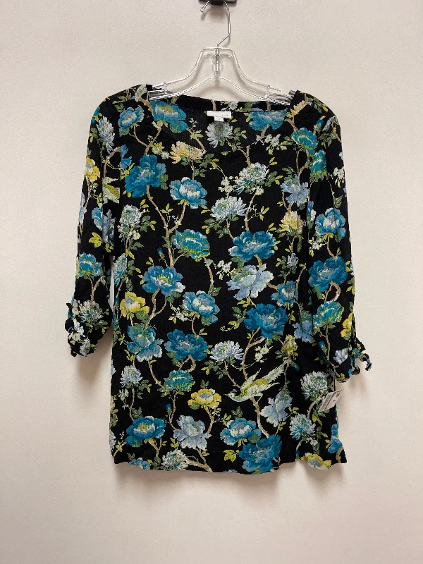 Women's Blouse with Long SleevesTop Long Sleeve By J. Jill In Floral Print, Size: M