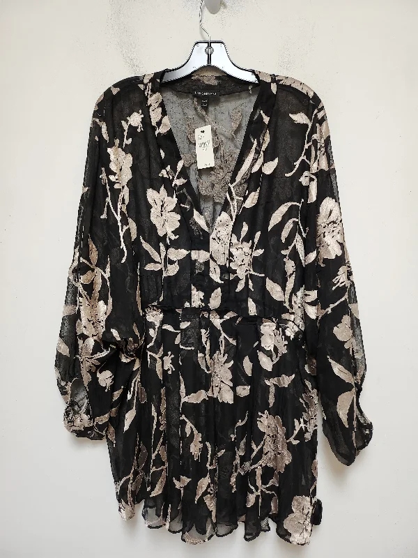 Women's Blouse with Sweetheart CollarTop Long Sleeve By Lane Bryant In Floral Print, Size: 3x