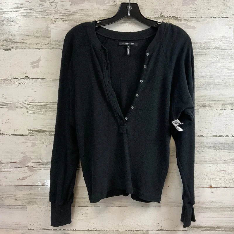 Women's Blouse with Keyhole CollarTop Long Sleeve By MARISSA WEBB In Black, Size: Xs