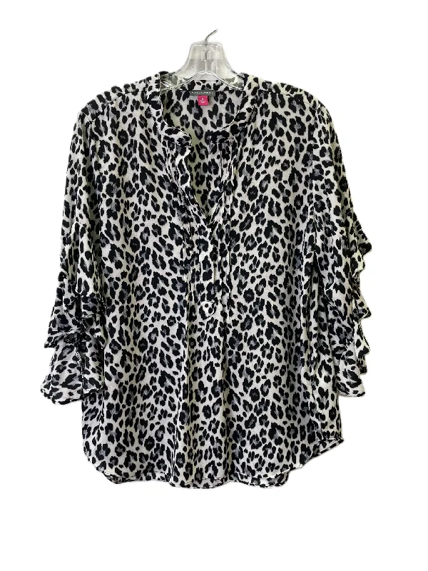 Women's Blouse for Special OccasionsTop Long Sleeve By Vince Camuto In Animal Print, Size: M