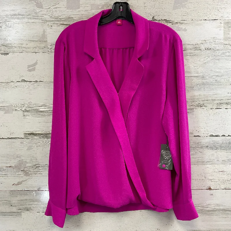 Women's Blouse with SequinsTop Long Sleeve By Vince Camuto In Purple, Size: Xl