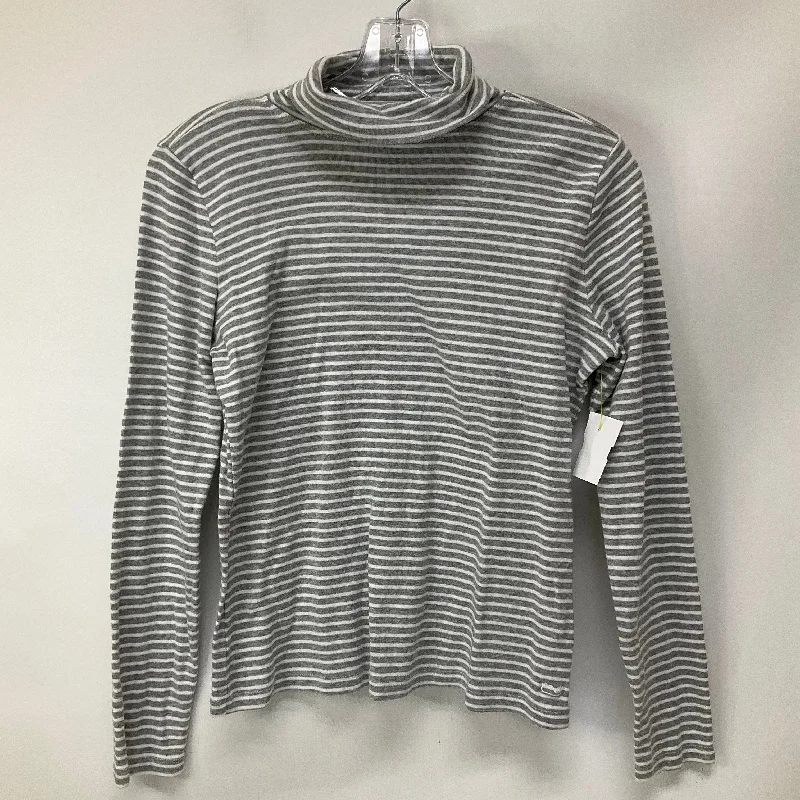 Women's Blouse with High CollarTop Long Sleeve By Vineyard Vines In Striped Pattern, Size: S