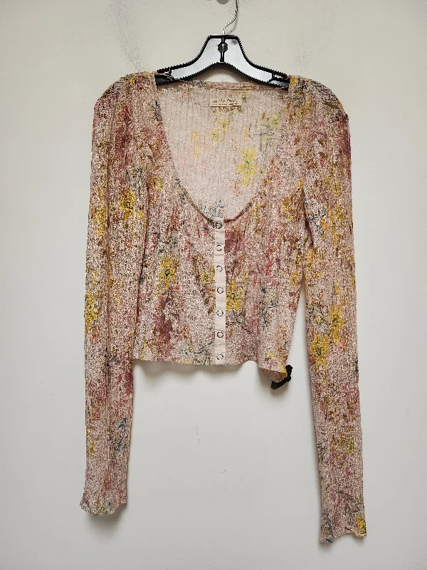 Women's Blouse with Square CollarTop Long Sleeve By We The Free In Floral Print, Size: L