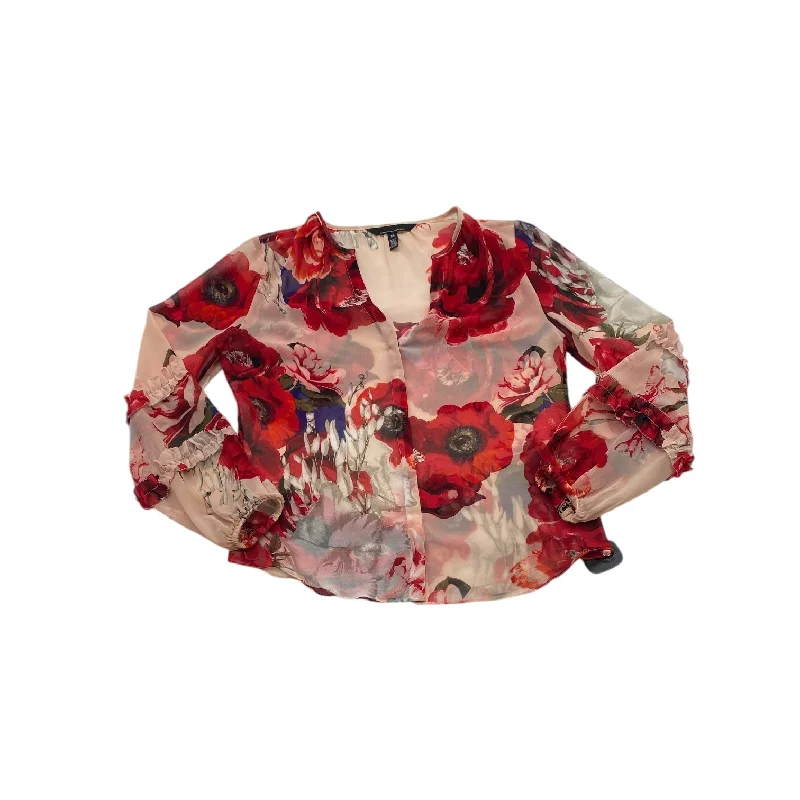 Women's Blouse with Gathered SleevesTop Long Sleeve By White House Black Market In Floral Print, Size: Xs