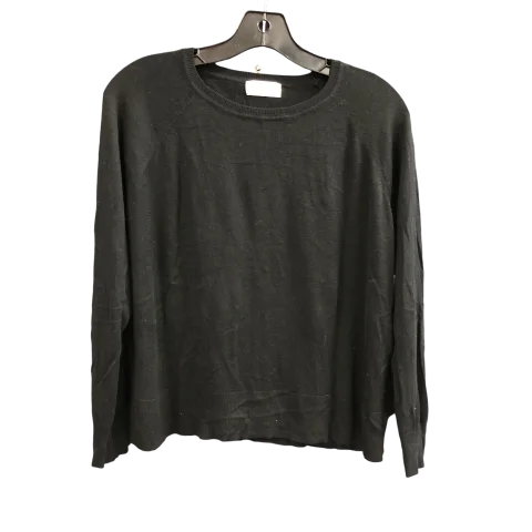 Women's Blouse with V-Shaped HemTop Long Sleeve By Zara In Black, Size: S